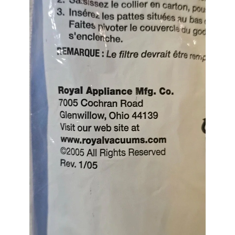 ROYAL AIRE TYPE T VACUUM BAGS 7‎ Pack Genuine 3-423002-001 Sealed NEW